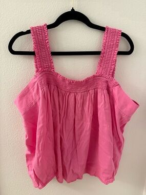 a.n.a Pink Smocked Strap Camisole
